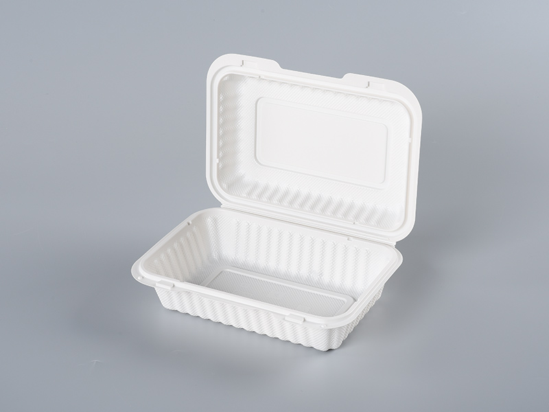 White 205 / 36oz Rectangle PP Hinger Container